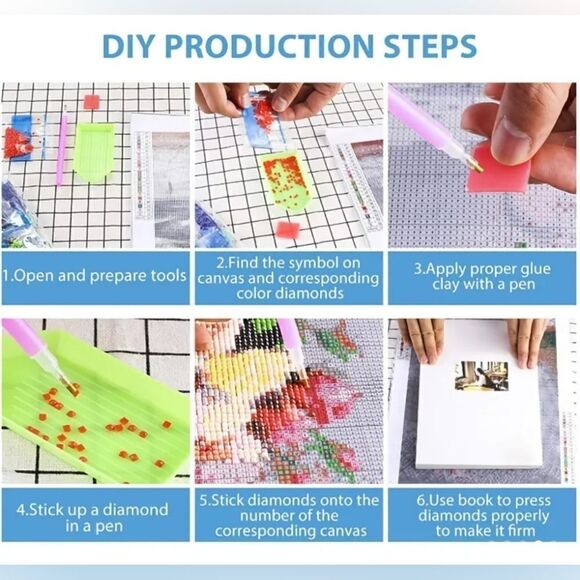 Diamond Painting Kit, Black Labrador retriever dog, floral, measures 30… - Picture 2 of 4